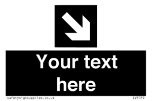 IV7079: Custom Directional signage black arrow down right