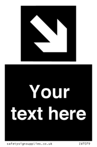 IV7079: Custom Directional signage black arrow down right