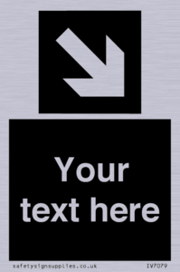 IV7079: Custom Directional signage black arrow down right