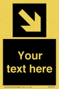 IV7079: Custom Directional signage black arrow down right