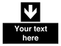IV7080: Custom Directional signage black arrow down
