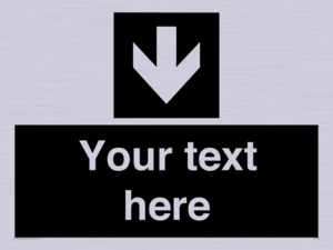 IV7080: Custom Directional signage black arrow down