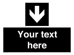 IV7080: Custom Directional signage black arrow down