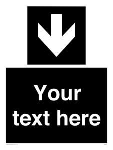 IV7080: Custom Directional signage black arrow down
