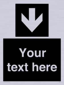 IV7080: Custom Directional signage black arrow down