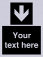 IV7080: Custom Directional signage black arrow down