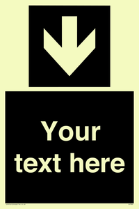 IV7080: Custom Directional signage black arrow down