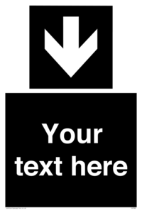 IV7080: Custom Directional signage black arrow down