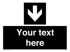 IV7080: Custom Directional signage black arrow down