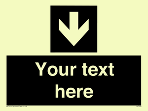 IV7080: Custom Directional signage black arrow down