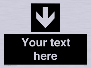 IV7080: Custom Directional signage black arrow down