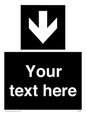 IV7080: Custom Directional signage black arrow down