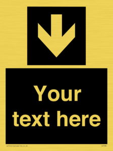 IV7080: Custom Directional signage black arrow down