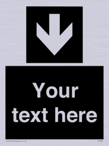 IV7080: Custom Directional signage black arrow down