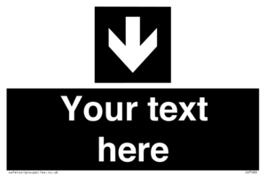 IV7080: Custom Directional signage black arrow down