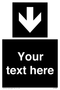 IV7080: Custom Directional signage black arrow down