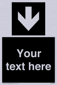 IV7080: Custom Directional signage black arrow down
