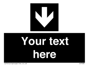 IV7080: Custom Directional signage black arrow down
