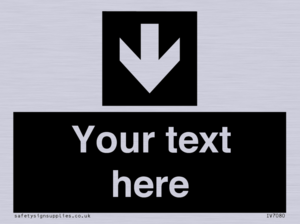 IV7080: Custom Directional signage black arrow down