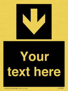 IV7080: Custom Directional signage black arrow down