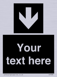 IV7080: Custom Directional signage black arrow down