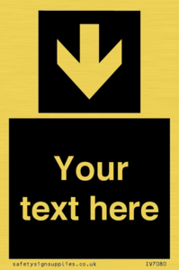 IV7080: Custom Directional signage black arrow down