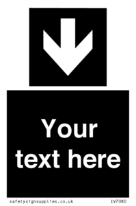 IV7080: Custom Directional signage black arrow down