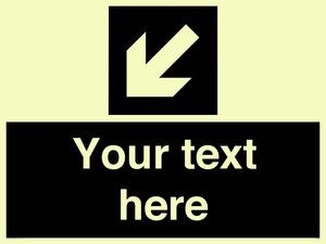 IV7081: Custom Directional signage black arrow down left