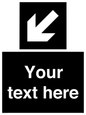 IV7081: Custom Directional signage black arrow down left