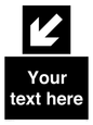 IV7081: Custom Directional signage black arrow down left