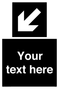 IV7081: Custom Directional signage black arrow down left