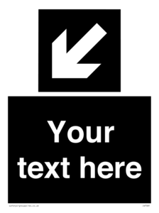 IV7081: Custom Directional signage black arrow down left