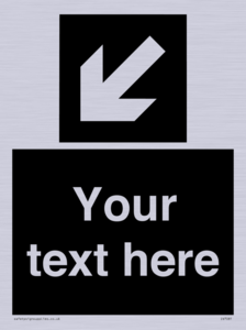 IV7081: Custom Directional signage black arrow down left