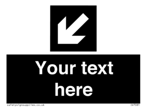 IV7081: Custom Directional signage black arrow down left