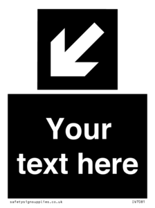 IV7081: Custom Directional signage black arrow down left
