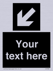 IV7081: Custom Directional signage black arrow down left