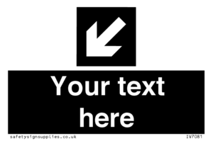 IV7081: Custom Directional signage black arrow down left