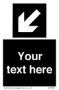 IV7081: Custom Directional signage black arrow down left