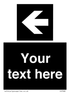 IV7082: Custom Directional signage black arrow left