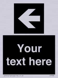 IV7082: Custom Directional signage black arrow left