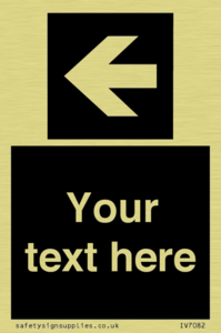 IV7082: Custom Directional signage black arrow left