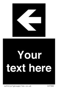IV7082: Custom Directional signage black arrow left