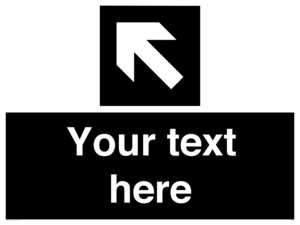 IV7083: Custom Directional signage black arrow up left