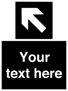 IV7083: Custom Directional signage black arrow up left