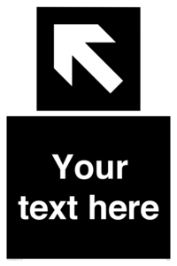 IV7083: Custom Directional signage black arrow up left
