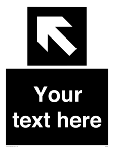 IV7083: Custom Directional signage black arrow up left