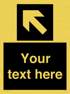 IV7083: Custom Directional signage black arrow up left