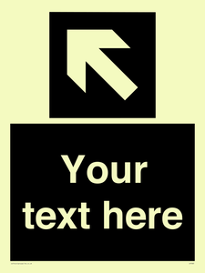 IV7083: Custom Directional signage black arrow up left