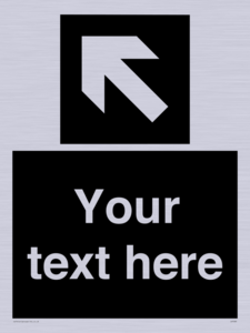 IV7083: Custom Directional signage black arrow up left