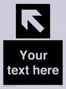 IV7083: Custom Directional signage black arrow up left